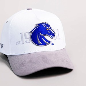 Boise State Cap - Est. 1932 Bronco Head White and Gray by Woodn Grail -  2