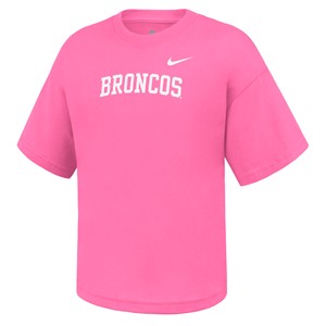 Boise State Youth Girls’ Boxy T-Shirt - Broncos Wordmark by Nike - main view