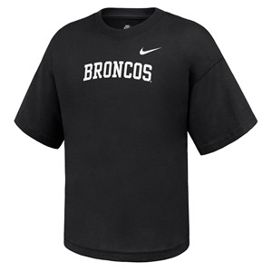 23 - Boise State Youth Girls’ Boxy T-Shirt - Broncos Wordmark by Nike -  black