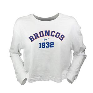 Image of Boise State Women Ls Tee Crop Arch Broncos